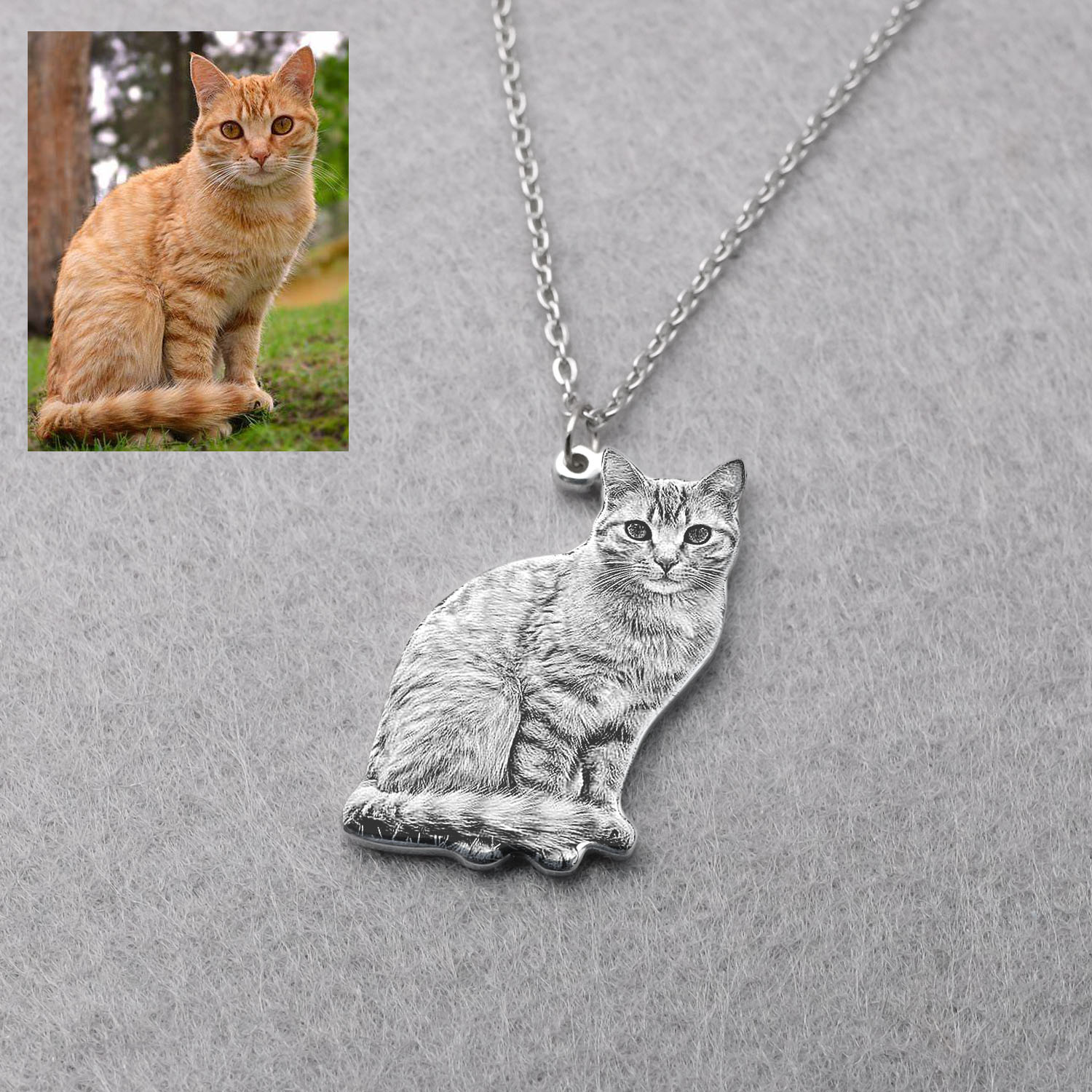 Pet Portrait Custom - Персонализированное ожерелье с фотографией питомца, индивидуальный