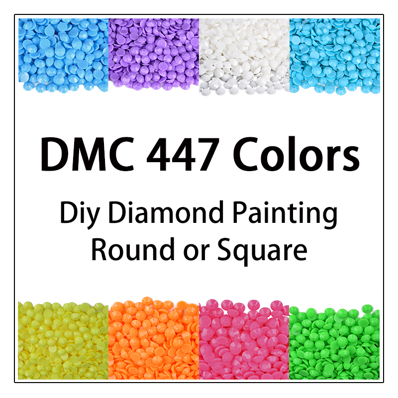 Photo Mosaic Print - DMC 447 цветов 5D Diy алмазная
