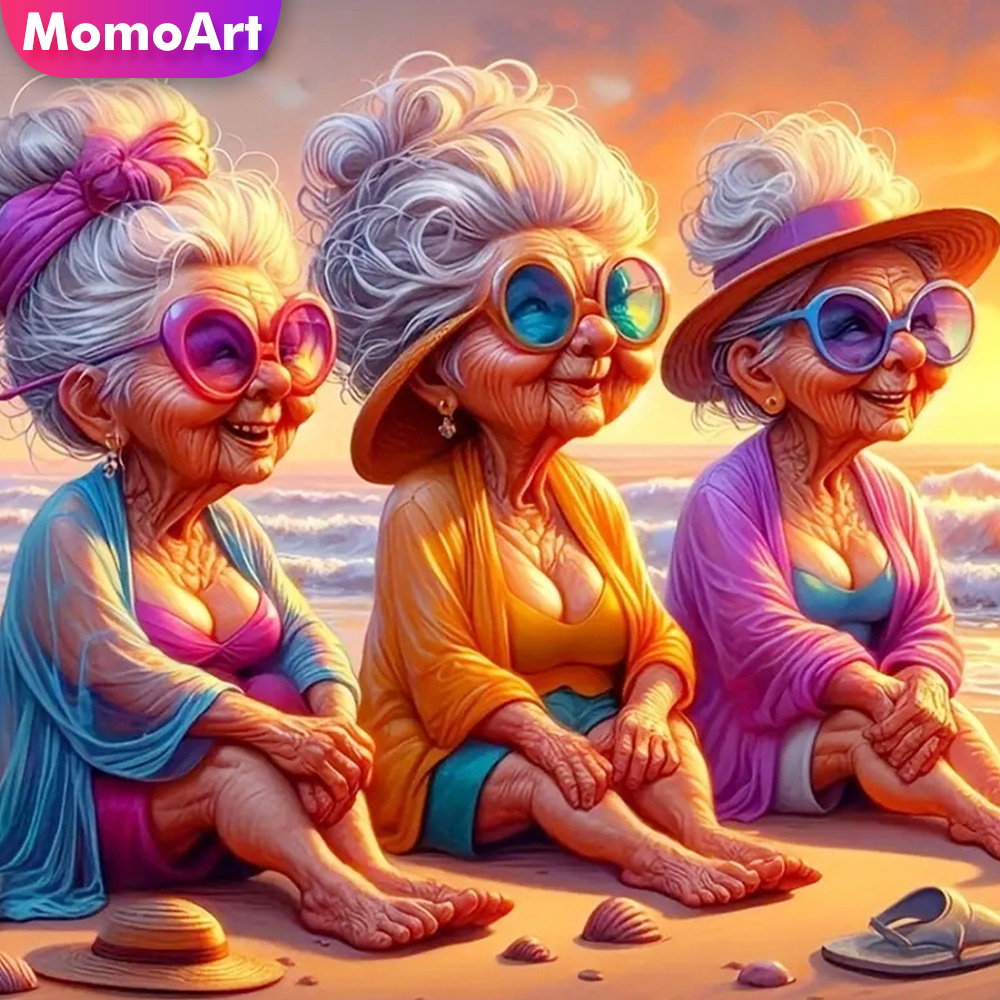 Photo Mosaic Print - Momoart алмазная живопись старушка женский комплект