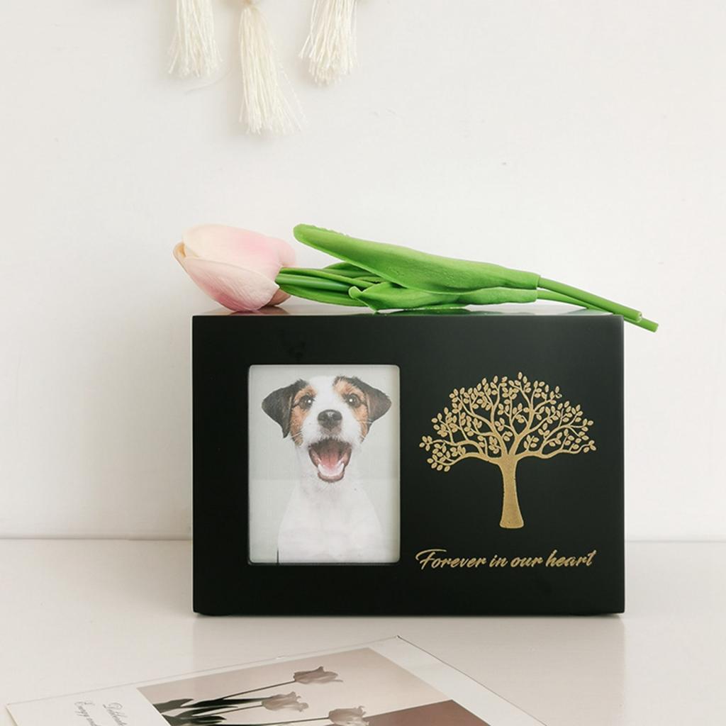 Engraved Wood Frame - Урна для кремации для собак, похоронная
