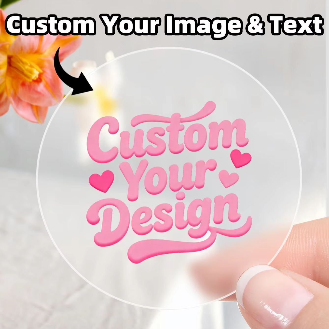 Personalised Candle Label - 1-90 шт. Прозрачные круглые наклейки на