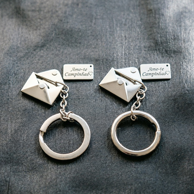 Initial Ring Custom - Брелок-открывалка для конвертов, персонализированный, из нержавеющей