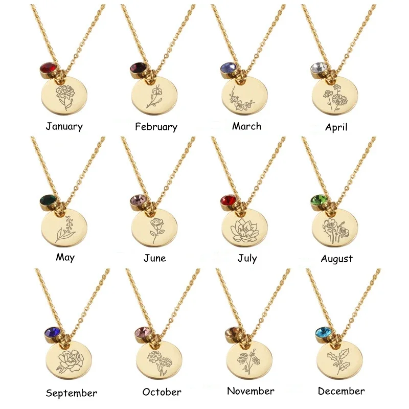 Месяц рождения, цветы, клипса, – обзор и цена Birth Flower Necklace