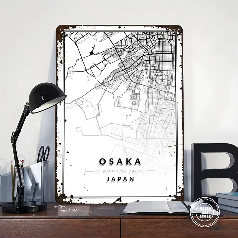 Карта Осаки с 3D-текстурой, пе – обзор и цена Custom Map Poster