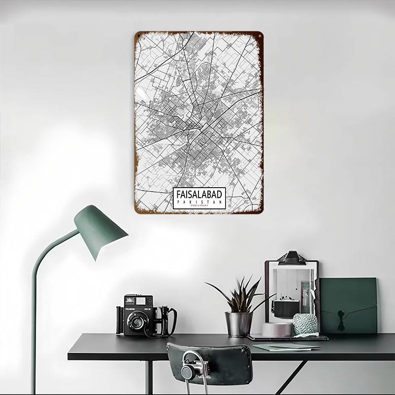 Карта города Файсалабад, Пакис – обзор и цена Custom Map Poster
