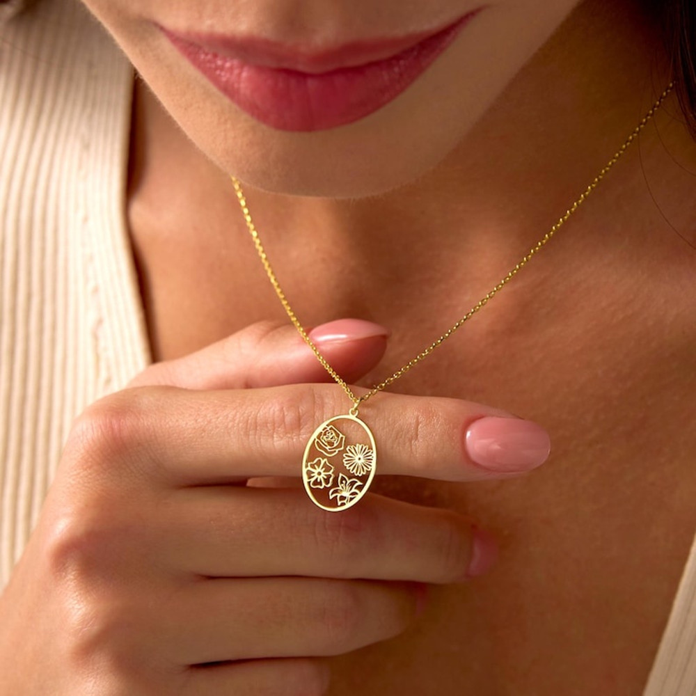 Персонализированное ожерелье с – обзор и цена Birth Flower Necklace