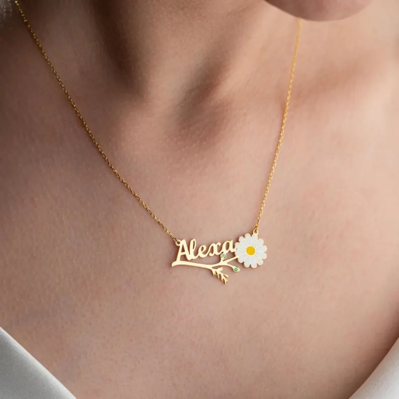 Персонализированное цветное эм – обзор и цена Birth Flower Necklace