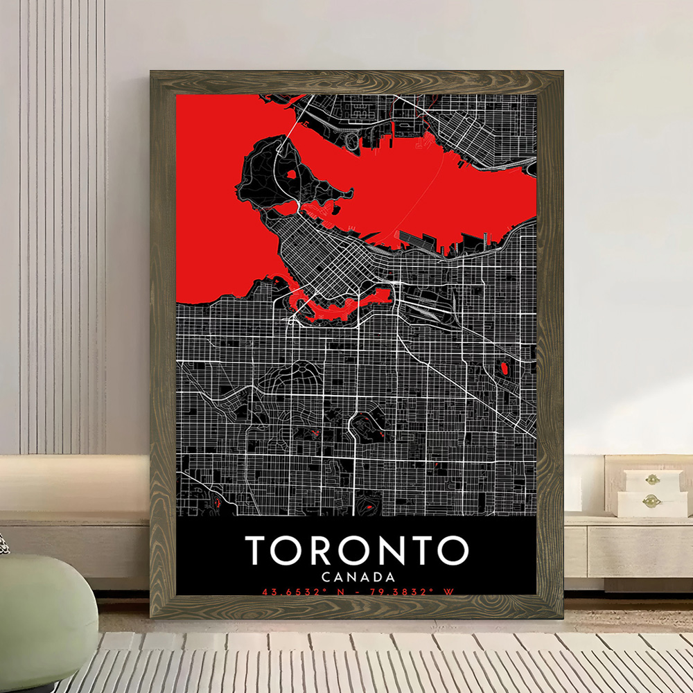 Постер на холсте «Тёмная карта – обзор и цена Custom Map Poster