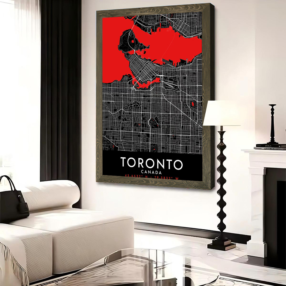 Постер на холсте «Тёмная карта – обзор и цена Custom Map Poster