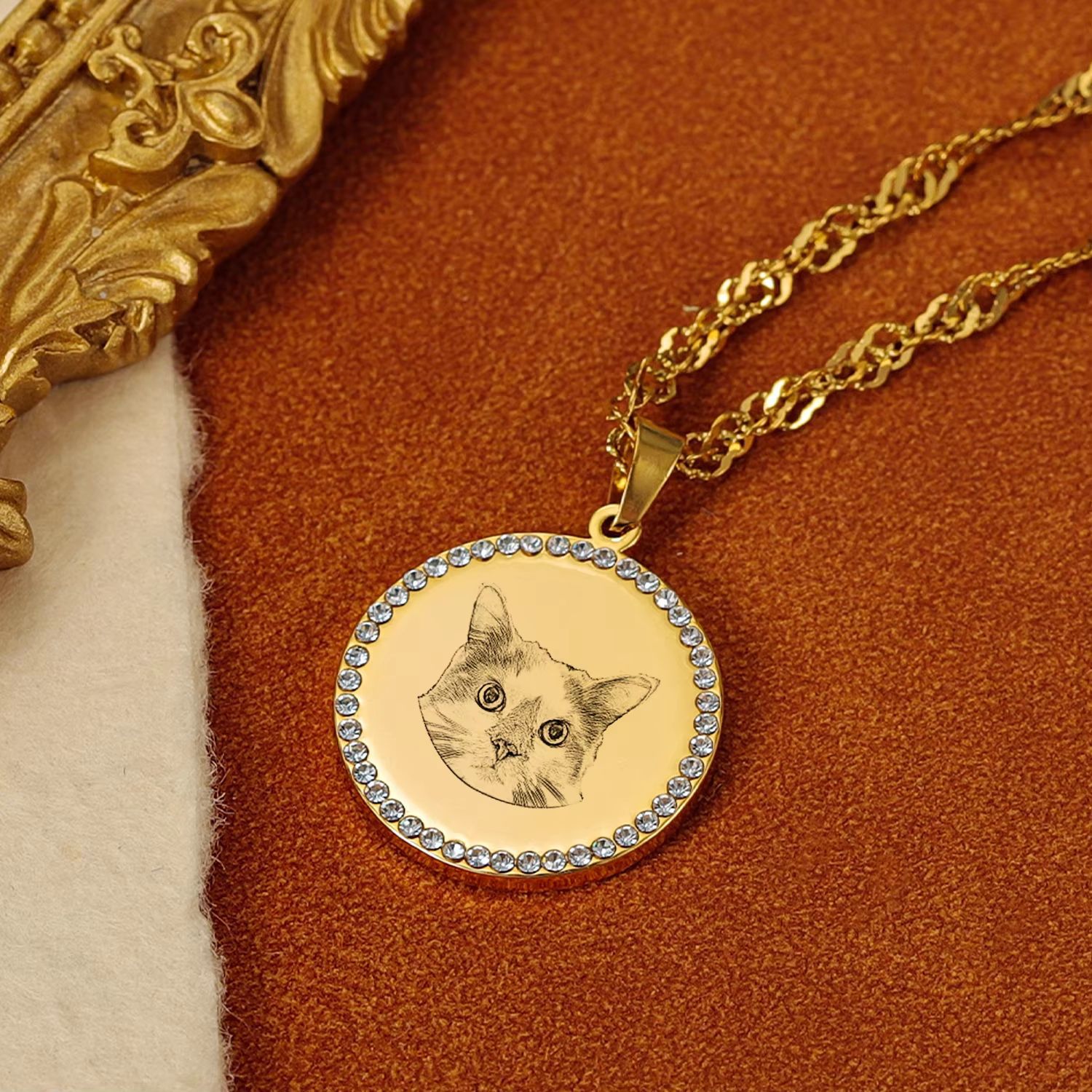 Кулон-диск с гравировкой фото  – обзор и цена Pet Portrait Custom