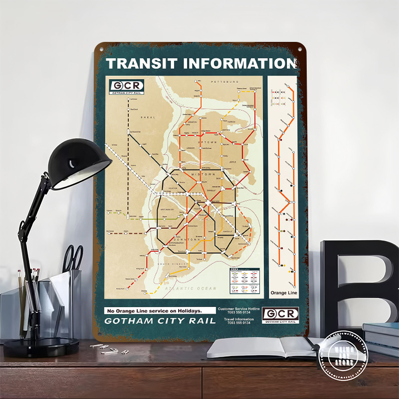 Карта города Готэма, печатный  – обзор и цена Custom Map Poster