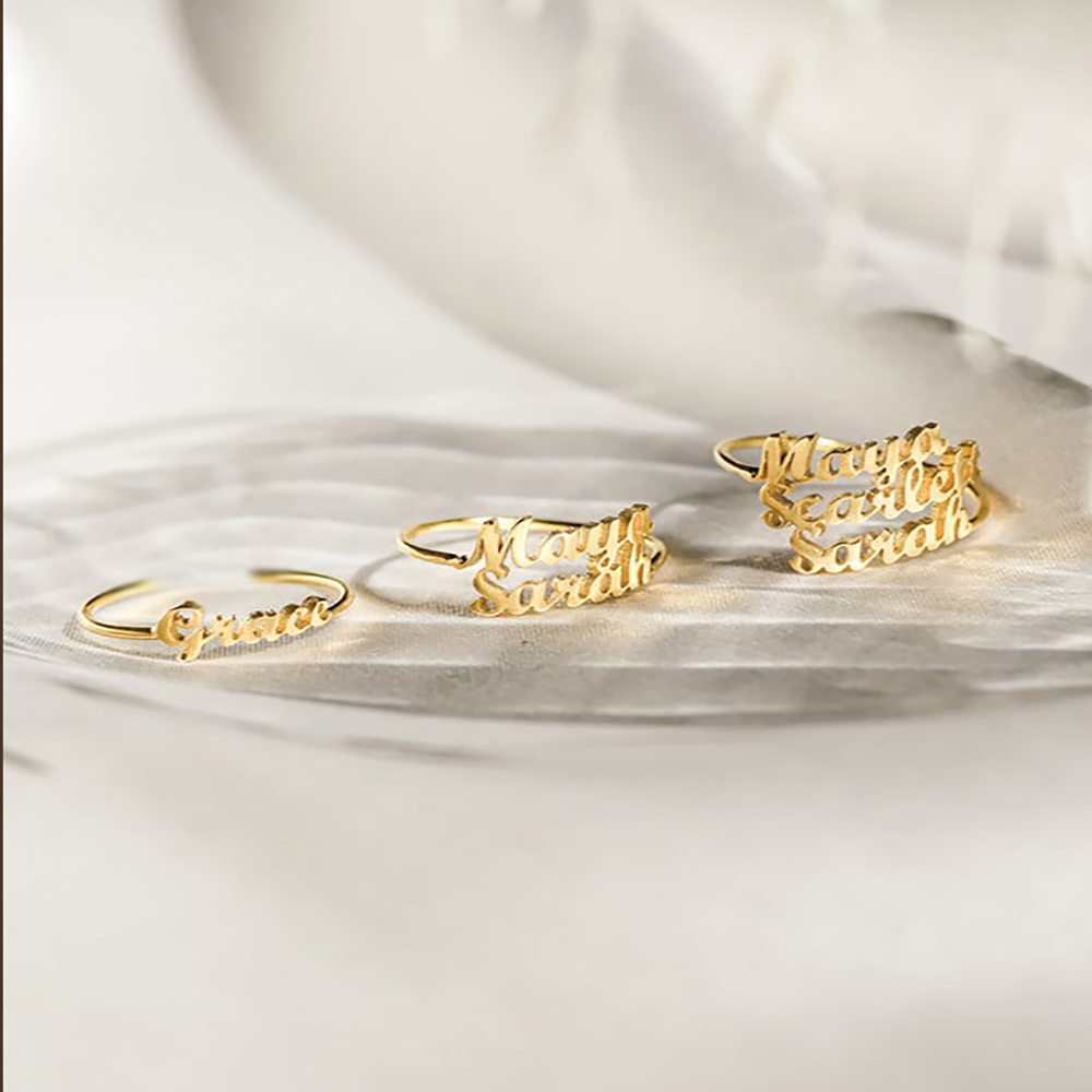 Индивидуальное кольцо с именем – обзор и цена Initial Ring Custom