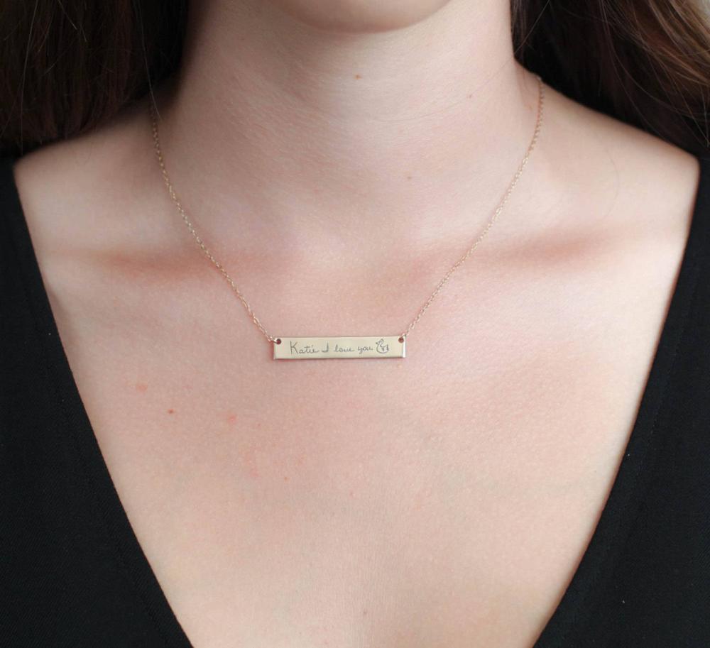 Оригинальное ожерелье с именем – обзор и цена Handwriting Necklace Bar