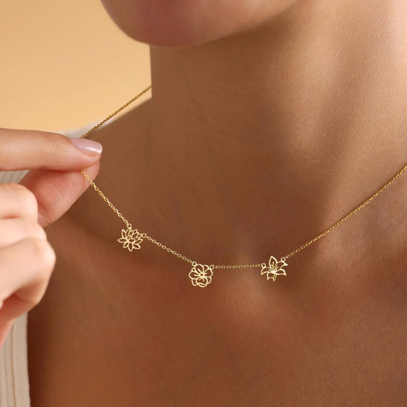 Ожерелье с цветами рождения по – обзор и цена Birth Flower Necklace