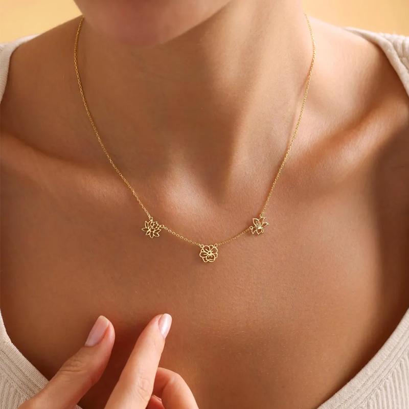 Ожерелье с цветами рождения по – обзор и цена Birth Flower Necklace