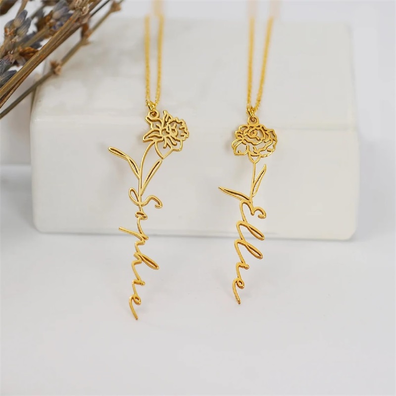 Персонализированное ожерелье с – обзор и цена Birth Flower Necklace