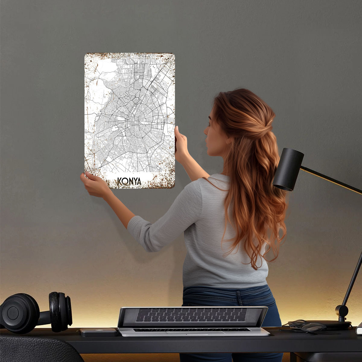 Карта города Konya, жестяная в – обзор и цена Custom Map Poster